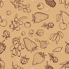 seamless pattern different berries
