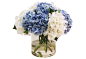 17" Hydrangea in Cylinder Vase, Faux : Set in a tall cylindrical vase with lifelike water, this handcrafted silk hydrangea arrangement adds an elegant touch to any setting. The best part? Its beauty never fades--you'll enjoy these faux...