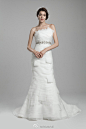 Alexander Dan He 2014早春婚纱系列，长袖的曳地长裙，伴随着优雅而复古的贵族气息扑面而来。