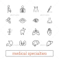 医学专业,器官系统线性图标.——人们字符Medicine Specialties, Organ Systems Linear Icons. - People Characters身体,骨骼、护理、诊断、耳朵,设备,眼睛,骨折,人类,图标,内部,线,肺、医疗、医药、嘴、鼻子、妇产科、机关、塑料、怀孕、怀孕,产前,放射学,手术刀,手术,胸腔,牙齿,女人,x射线 body, bone, care, diagnosis, ear, equipment, eye, fracture, human, icon, in