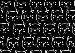 可爱的,猫,黑色,幽默,四方连续纹样,纺织品,肖像,壁纸,哺乳纲,动物