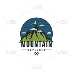 品牌名称,证章,夜晚,森林,山,家庭,童子军协会,模板,冒险,休闲