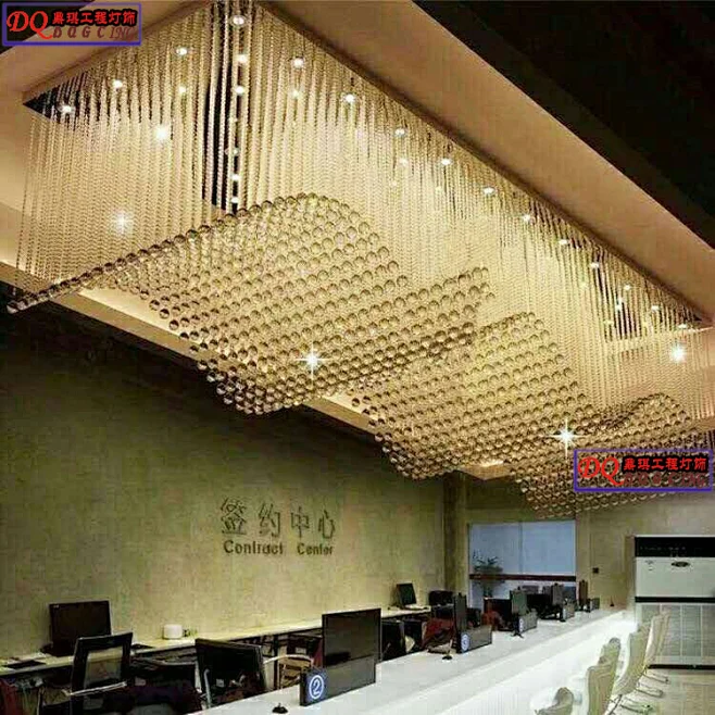 欧式长方形波浪型水晶吸顶灯酒吧吧台灯售楼处沙盘灯led客厅灯具-淘宝网图片_【灯具】图片素材-花瓣网