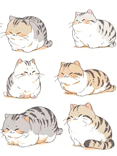 可爱猫咪表情包素材图AI图