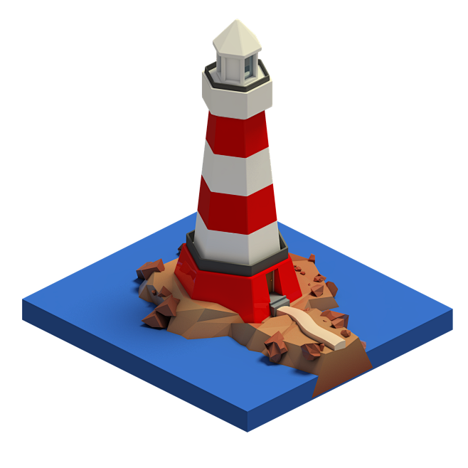 C4D陆地海洋3D立体模型