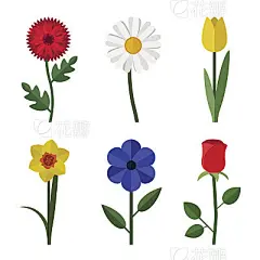 Flowers flat icons