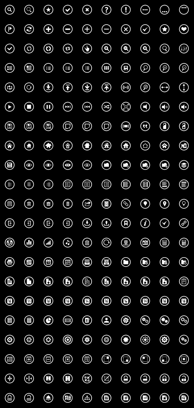 纯白色的圆圈图标ICONS WINDOW...