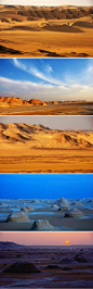 [【撒哈拉】] 在埃及这九成土地是沙漠的国家，不去沙漠实在说不过去。黑沙漠颇有大峡谷之风，雄伟苍凉。而白沙漠，会给人一种置身雪地的感觉。风化后的石头形状各异，在夕阳下格外美丽。#旅行#?wid=3502278829855438