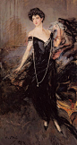 美若没有几分遗憾沉淀，如何能有那千般的滋味。【意大利 Giovanni Boldini 油画】 #采集大赛#