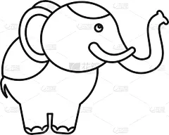 分离着色,象,马戏团,图标,可爱的,自然,动物园,非洲,热带雨林,野生动物