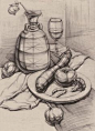 结构素描静物