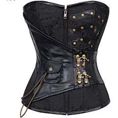 Steampunk Corset ($120) ❤ liked on Polyvore featuring tops, corsets, steampunk, blue corset top, corset tops, steampunk corset, corsette tops and steam punk corset: 