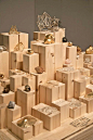 Love the use of wood to create tiered displays!