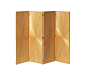 Folding screen : Hermes folding screen in waxed natural rye straw marquetery. "Sun" pattern on the front side and "straight straw" pattern on the back

Measures L19.7" x 4 - H59.1"