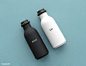 Minimal reusable water bottle mockup design