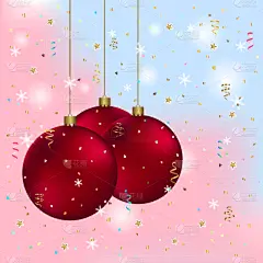 球体,贺卡,简单,绘画插图,矢量,新年前夕,可爱的,金属片,装饰物