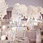 婚礼桌花-白色风格的婚礼桌花