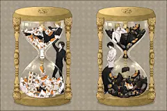 夏目友人帐壁纸 2000×1600px 这张喵咪老师的钟貌似似没传 和夏目四季手帖是一个画师画的~ 「ニャンコ先生時計」 byユウノ