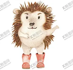 水彩插画动物刺猬 【酷图网】刺猬,水彩插画,卡通小动物,动物插画,卡通插画