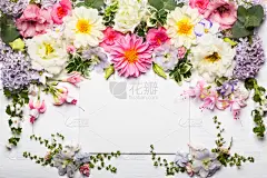 白色,玫瑰,贺卡,粉色,边框,图像,花,构图,庆祝,装饰