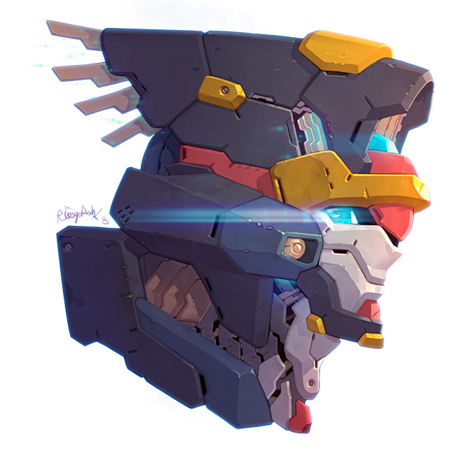 Mecha head illust (j...