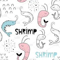 矢量无缝模式与虾。婴儿打印。斯堪的纳维亚的动机