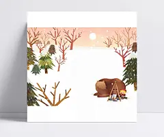 冬季童话雪景熊与小女孩ps插画素材|矢量图/PS素材,儿童卡通,童话插图,插画,冬天,冬季,雪,熊