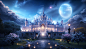 00274-3458606218-Gorgeous crystal palace, CG rendering European style, overlooking, fairy tale, rose surround, lighting effect, heavenly, starry