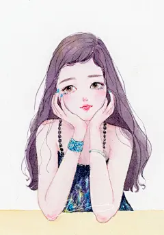 作品：【小熊猫】水彩手绘人物水彩插画教程人物卡通头像手绘水彩步骤