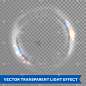 光镜头耀斑矢量效果透明背景