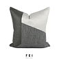 FEI新款绿灰色拼接方枕现代简约几何样板房间客厅沙发抱枕靠垫靠-淘宝网