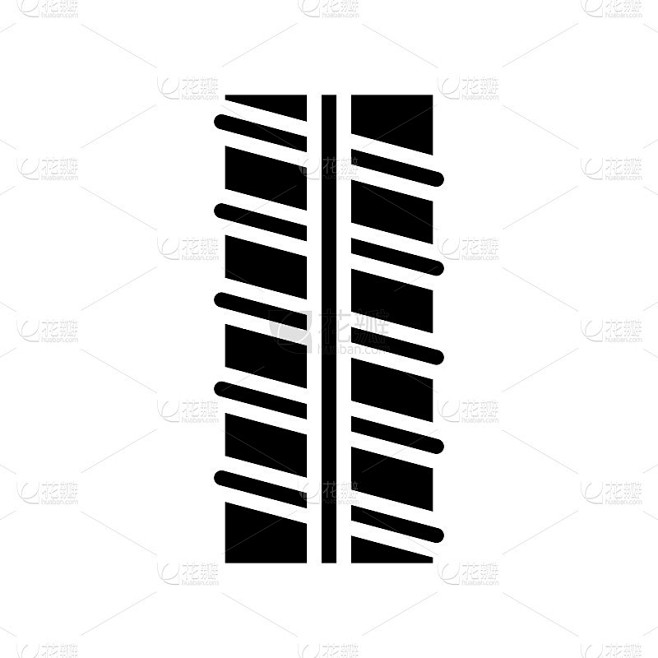 金属钢筋字形图标矢量插图