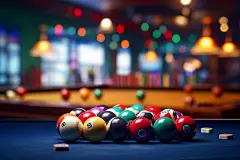 闲暇的台球俱乐部中台球摄影图片