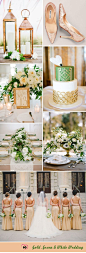 Fresh Gold and Green Wedding Inspiration: 