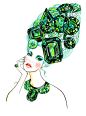 Emerald:the color of the year of 2013 - illustration by Sunny Gu #fashion #illustration #fashionillustration