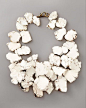 Clustered Howlite Necklace by NEST - Cream-hued, organically shaped, variegated howlite beads.<a class="text-meta meta-link" href="" title="" target="_blank"><span class="invisible"></span&g