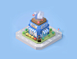 卡哇伊的店铺小场景C4D渲染图 _3D造型_T2019330 #率叶插件，让花瓣网更好用_http://jiuxihuan.net/lvye/#