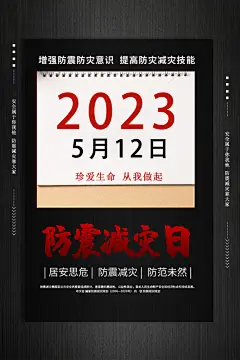 全国防灾减灾日防震防汛抗洪救灾安全海报