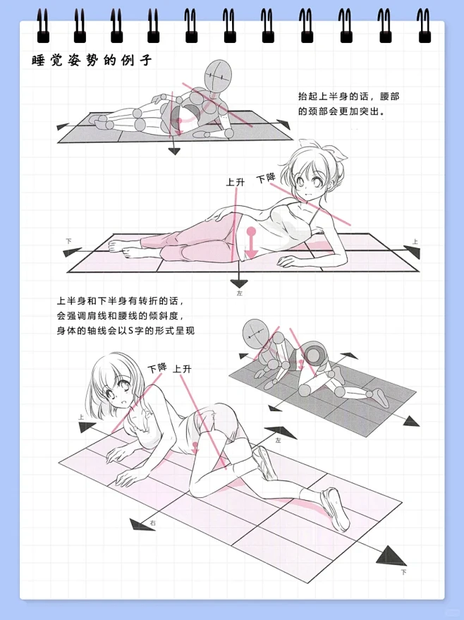 女子人体绘制教程9-2（躺着姿势的例子） - 小红书-花瓣网