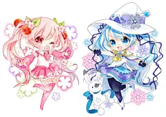 P站 二次元 插画 少女 头像 原创 壁纸 初音未来 VOCALOID 小清新 唯美 暖风 樱初音 雪初音 Q版 画师：Dion id:41236267
