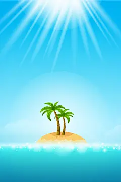 夏日海滩风景旅游平面广告矢量图高清素材 夏日 平面广告 插画 旅游 椰树 海滩 阳光照射 风景 矢量图 背景 设计图片 免费下载