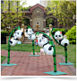 户外熊猫雕塑摆件卡通玻璃钢园林景观仿真动物幼儿园商场美陈装饰-tmall.com天猫