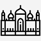 巴德沙希清真寺建筑地标图标 页面网页 平面电商 创意素材