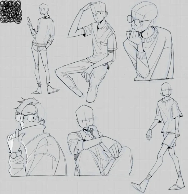 【素材】人体画的菜怎么破？快码住人物造型...