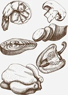 素描食物矢量图免抠素材 平面电商 创意素材 png素材