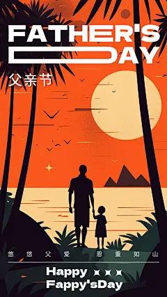 超人老爸父亲节快乐海报