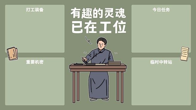 觉醒年代趣味打工人分区电脑壁纸