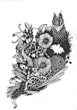 FLORA : Some illustrations made in a kinda tattoo-ish style. 