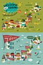 18P 日本旅游扁平化风景建筑海报插画ui矢量喷印刷eps设计素材图
