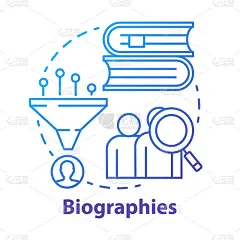 传记概念图标。生活历史理念细线插图。名人的故事。历史人物的事实。个人数据。矢量孤立轮廓图